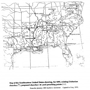 1893 Map of Existing Unitarian Churches